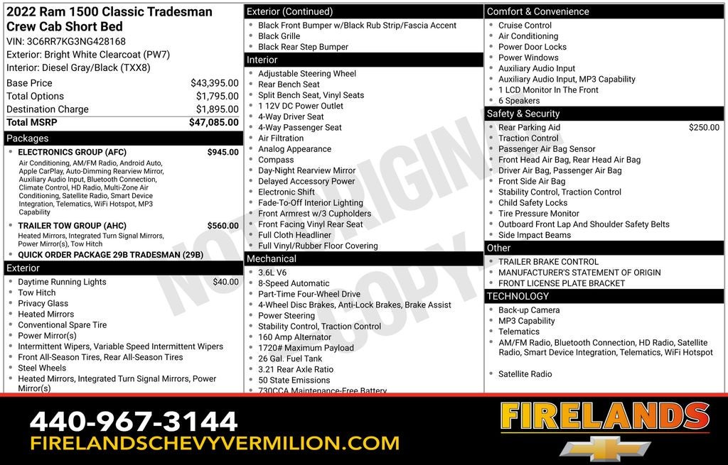 2022 RAM 1500 Classic Tradesman