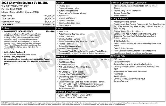 2026 Chevrolet Equinox EV RS